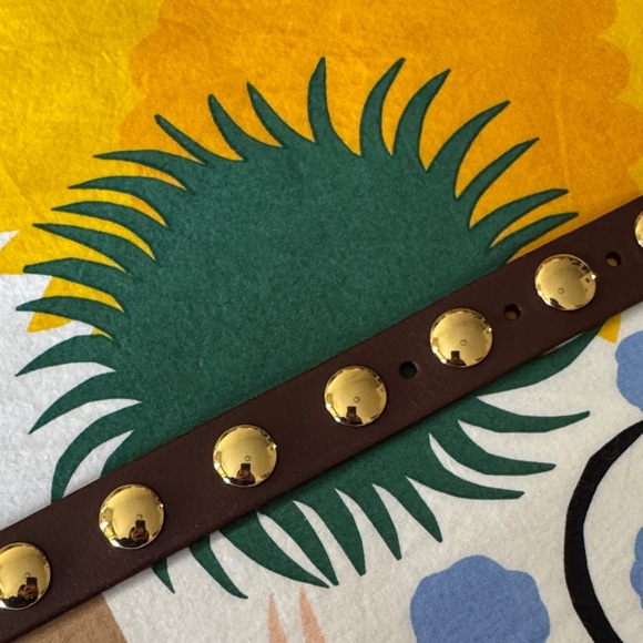 Madewell Studded Western Belt in Soft Mahogany. Gold-Accents. Women Size L. - Picture 6 of 10